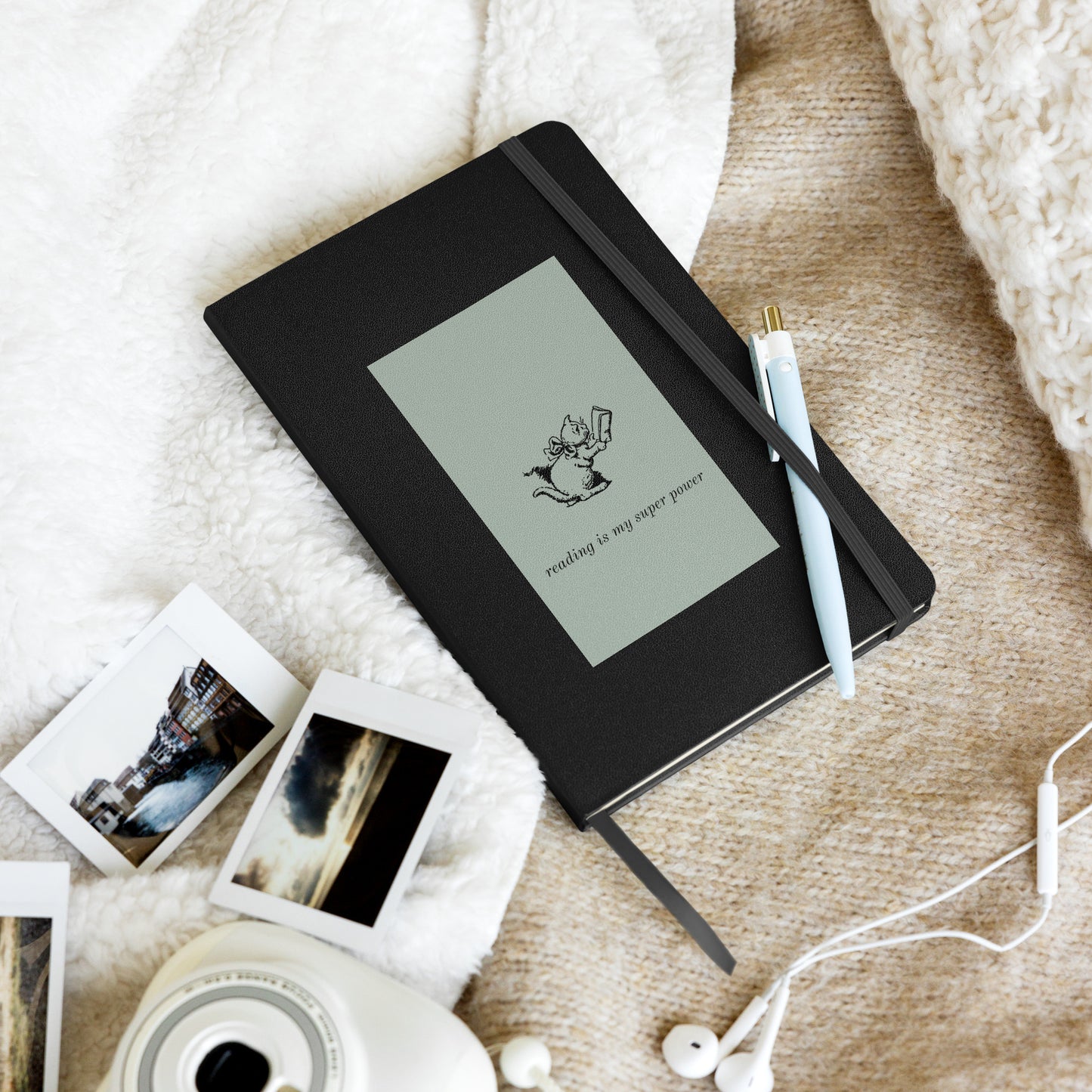 Reading is My Super Power - Hardcover bound notebook