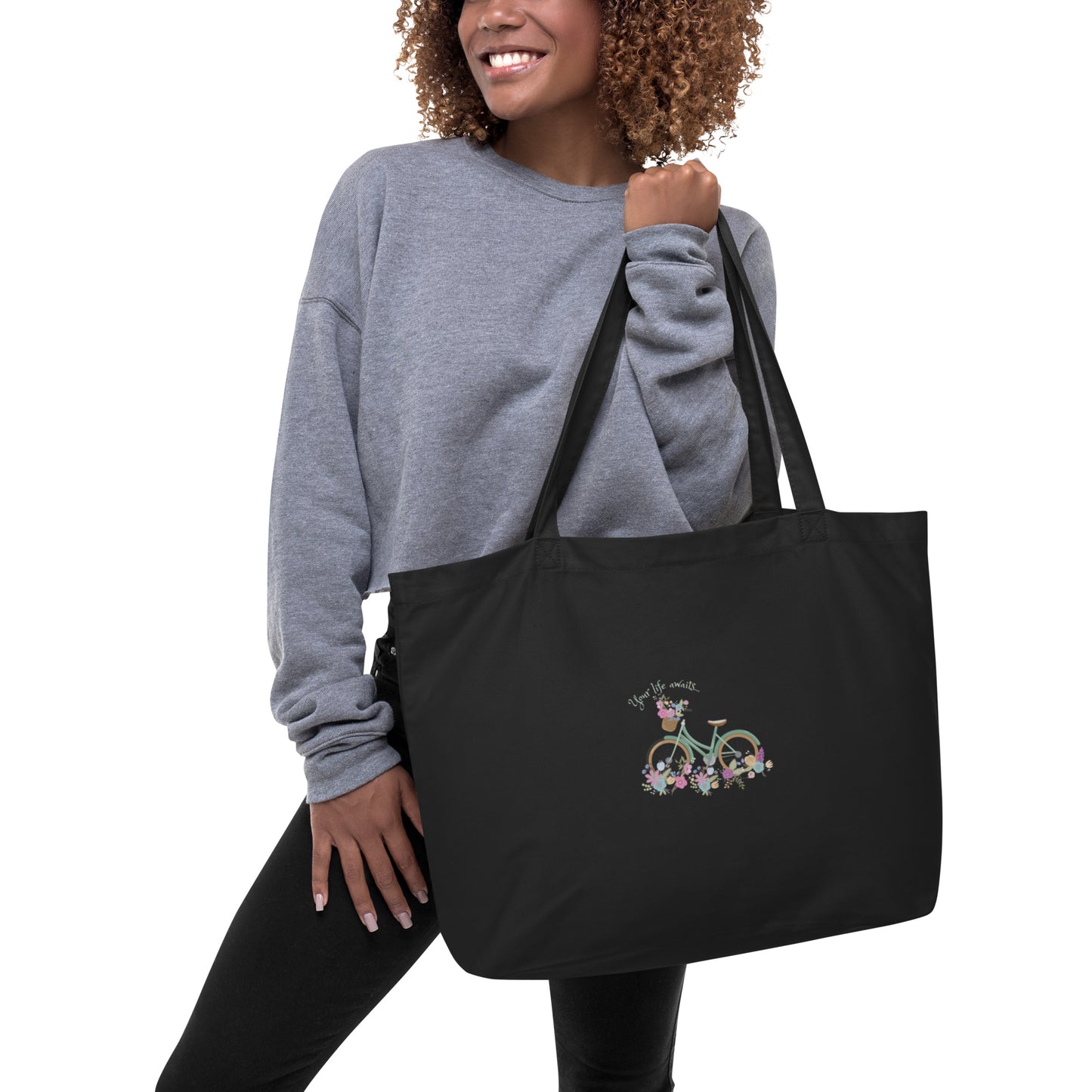 Your Life Awaits - Large organic tote bag